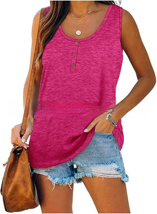 Women's Sleeveless T-shirt Knitted Vest Breasted