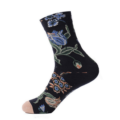 Renaissance Men And Women Mid-calf Spring And Autumn Cotton Sock