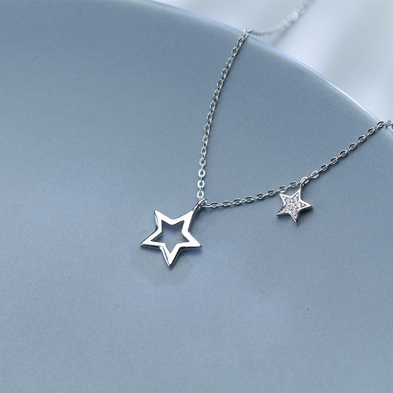 Dignified Hollow Star Clavicle Chain Female