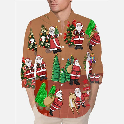 3D Digital Printing Christmas Tree Shirt Lapel