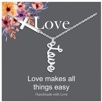 LOVE Stainless Steel Necklace Couple's Birthday Present