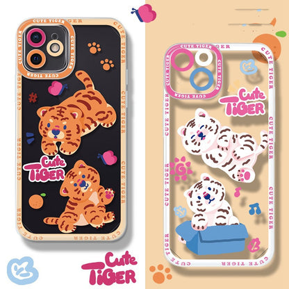 Couple Tiger Phone Case For 13 Right Angle Pro Soft Case