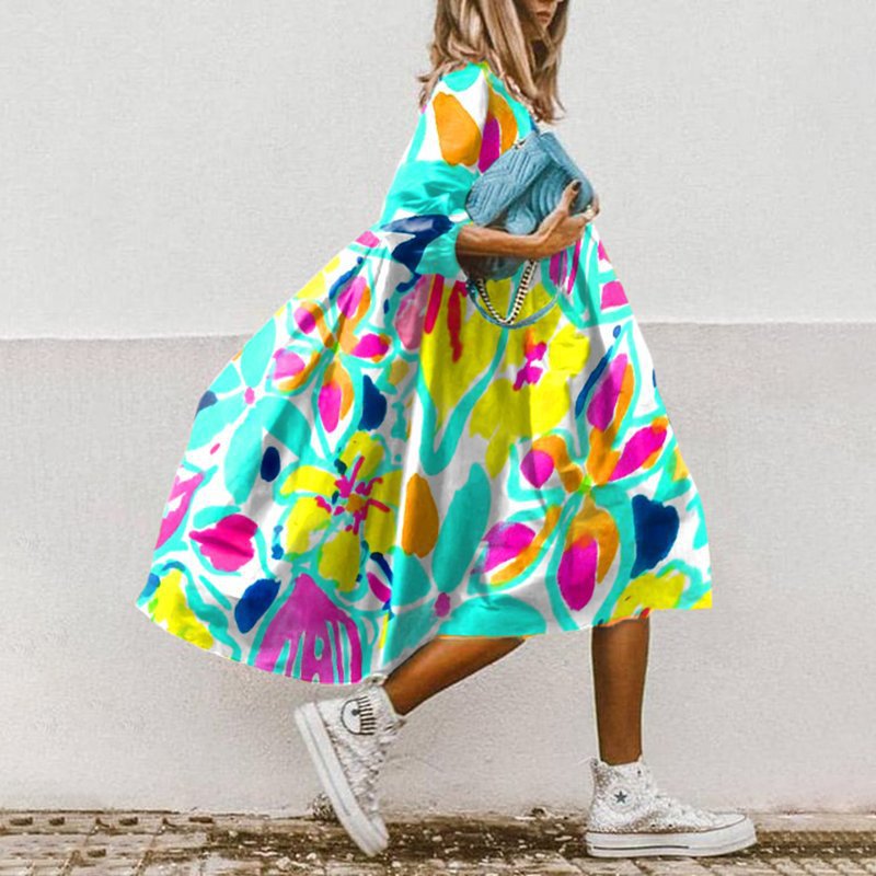 Fashion Printed Bohemian Dress Women