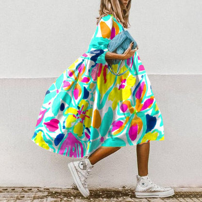 Fashion Printed Bohemian Dress Women