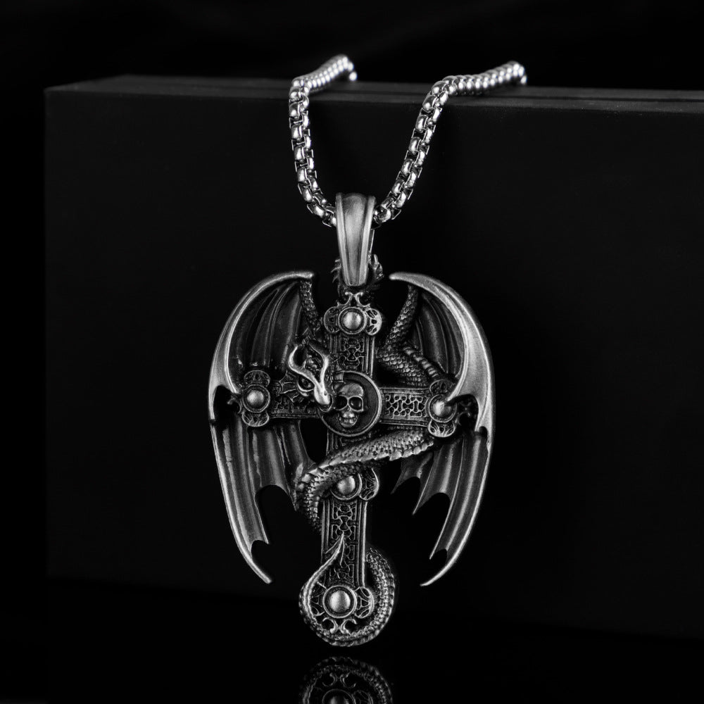 Men's Stainless Steel Retro Pendant Sweater Chain