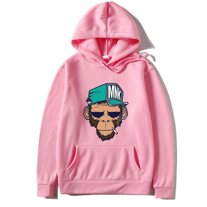 Smoking Monkey Printed Men's Hoodie Leisure Warm Sweatshirt