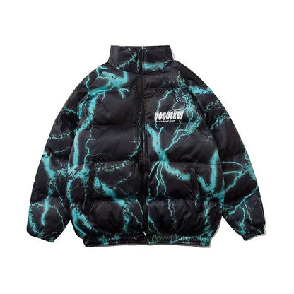 Dark Graffiti Printing Loose Hip Hop Cotton-padded Coat