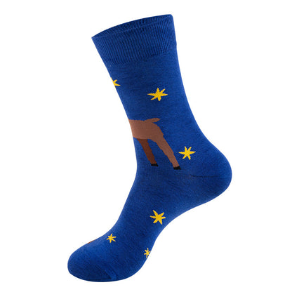 Mid-tube Star Animal Tide Socks