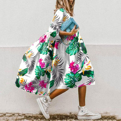 Fashion Printed Bohemian Dress Women