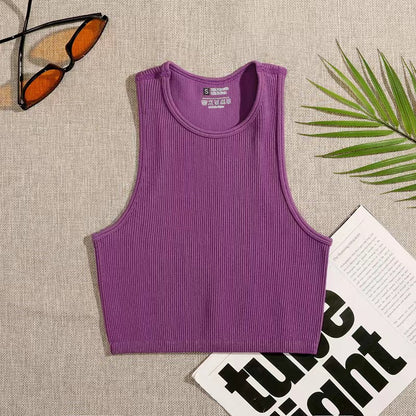 Yoga Clothes Sleeveless Sports Vest Women's Loose Breathable Top Without Chest Pad