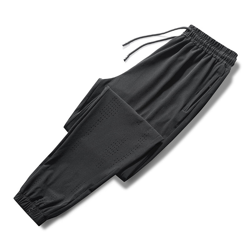 Ultra-Thin Ice Silk Loose Drawstring Sports Mesh Casual Pants