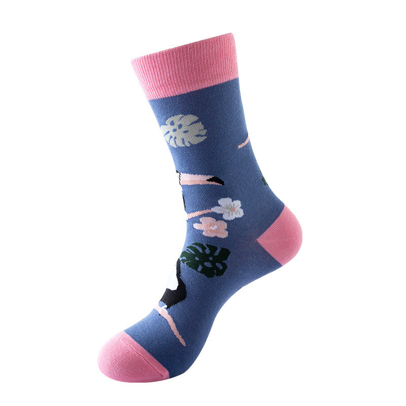 Mid-tube Star Animal Tide Socks