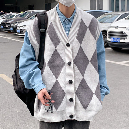 Autumn And Winter Leisure Men's V-neck Sweater Woolen Vest