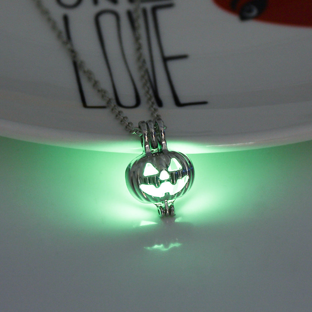 Luminous Evil Pumpkin Pendant Necklace