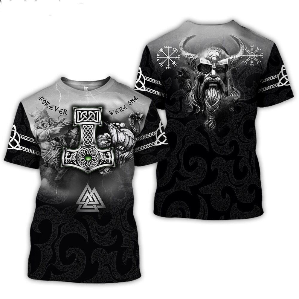 Viking T-shirt 3D Digital Printed Round Neck Short Sleeve