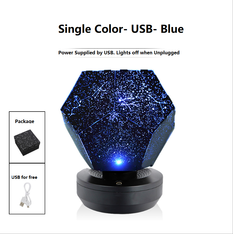 LED Starry Sky Projector Night Lights 3D Projection Night Lamp USB Charging Home Planetarium Kids Bedroom Decoration Room Lighting