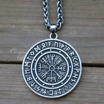 Viking Pirate Compass Rune Necklace