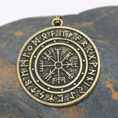 Viking Pirate Compass Rune Necklace