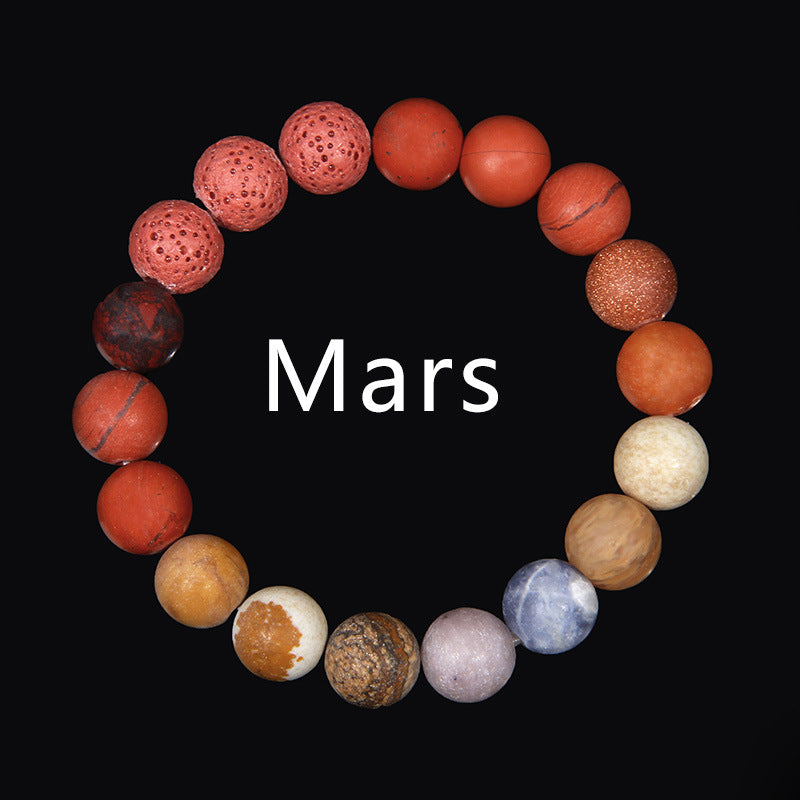 Universe Solar System Volcanic Rock Eight Planets Bracelet