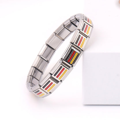 Fashion Bracelet Stainless Steel Material Detachable National Flag Three-color