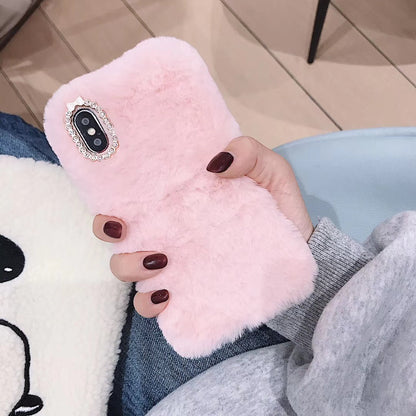 Luxury plush phone case