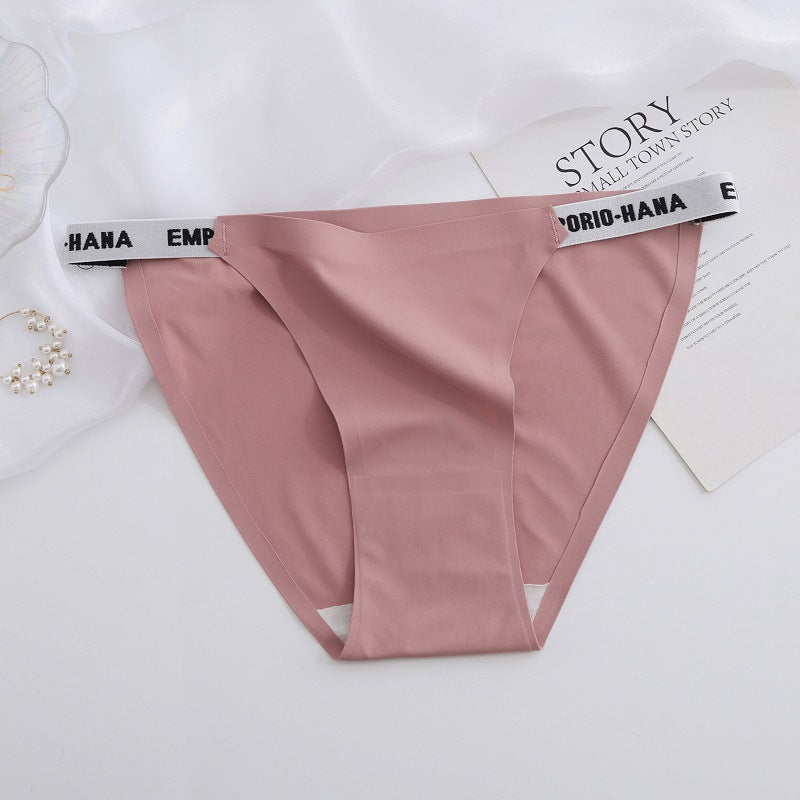 Ice Silk Seamless Women's Underwear Silky Nude Feel Low Waist