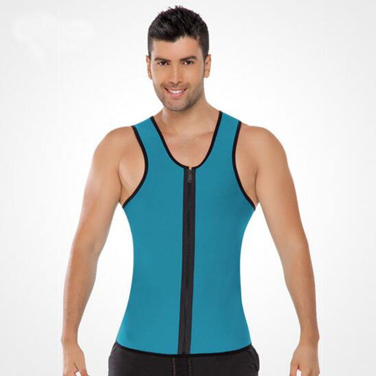 Men's Zipper Rubber Sports Body Shaping Clothing