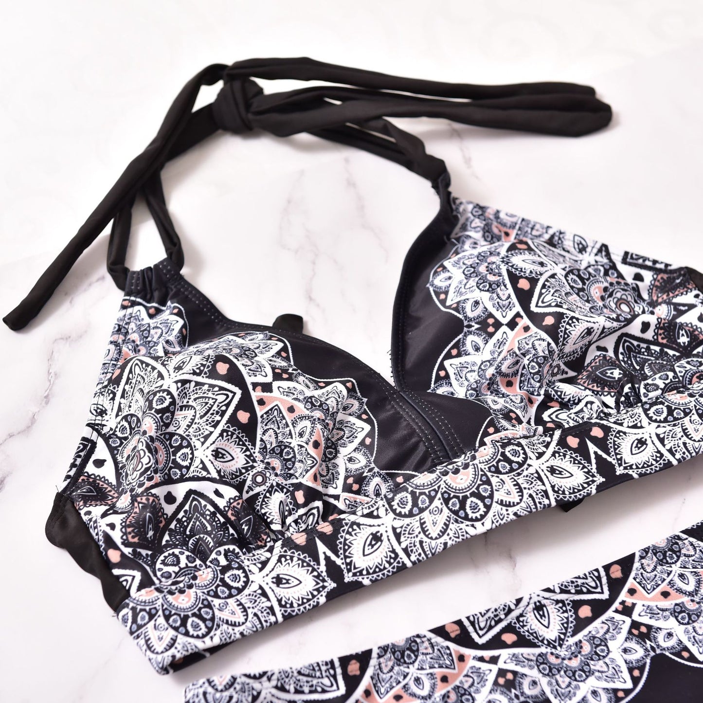 Printed split bikini