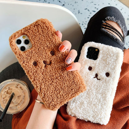 Embroidery Plush Cartoon Bear Phone Case