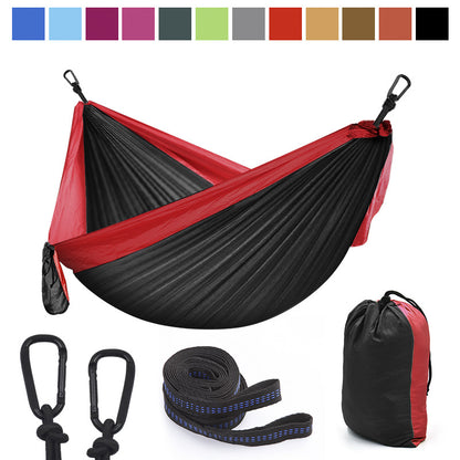 Outdoor Color Matching Nylon Parachute Cloth Single 270x140 Camping Hammock Outdoor Swing