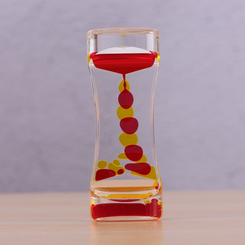 Two-Color Liquid Acrylic Oil Leaking Hourglass Two-color liquid acrylic oil leaking hourglass