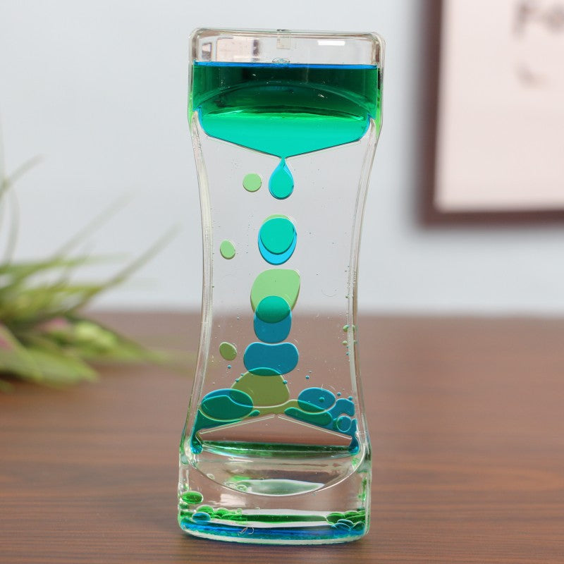 Two-Color Liquid Acrylic Oil Leaking Hourglass Two-color liquid acrylic oil leaking hourglass