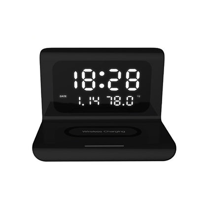 Wireless Charger Alarm Clock Creative Perpetual Calendar Temperature and Humidity Wireless Charge 10W Fast Charge