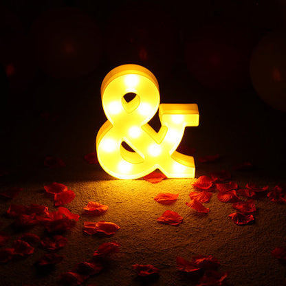 Luminous LED Letter Number Night Light English Alphabet Number Battery Lamp Romantic Wedding Christmas Party Decoration