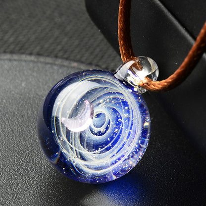 Cosmic Starry Sky Glass Pendant Personalized Creative Necklace