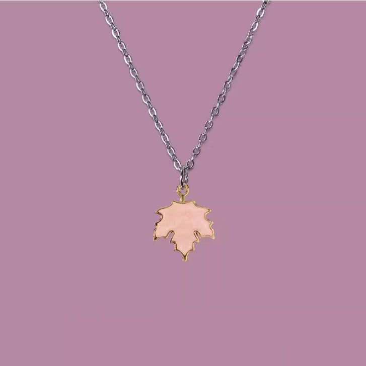 Blue Maple Leaf Simple Alloy Long Sweet Necklace