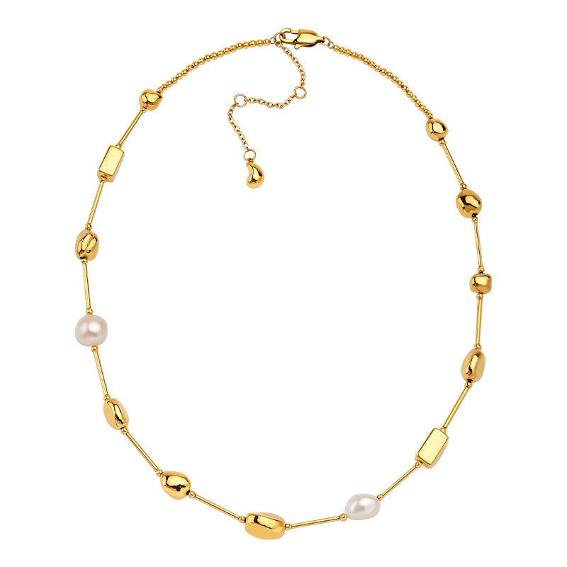 Personality Retro Brass Gold-plated Collarbone Necklace