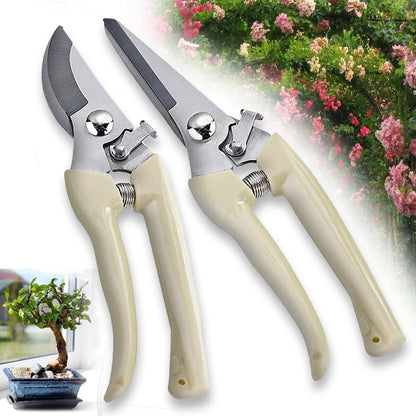 2 Pack Garden Pruning Shears Set Bypass Branch Pruner Straight Blade Scissors US