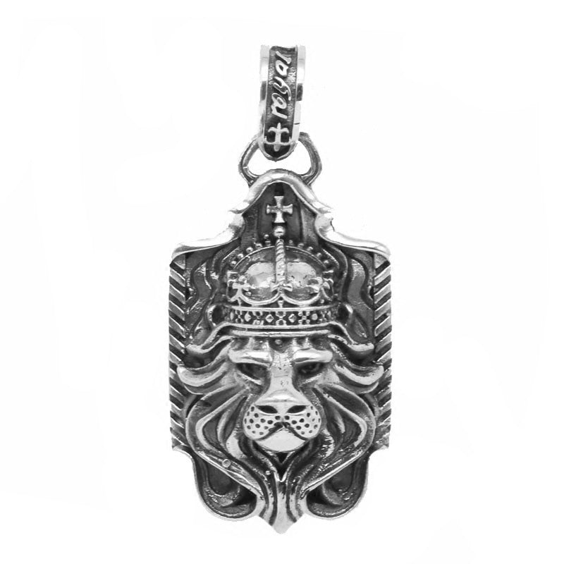 925 Sterling Silver Lion's Head Pendant Domineering European And American Punk Beast Head Pendant