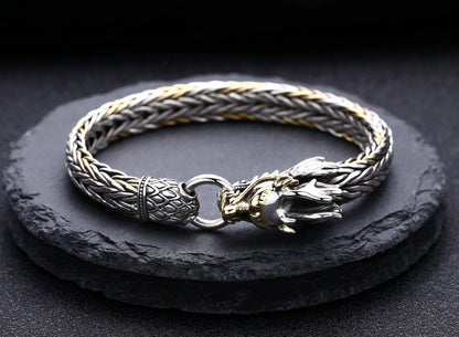 925 Sterling Silver Handmade Faucet Woven Bracelet Thick Type