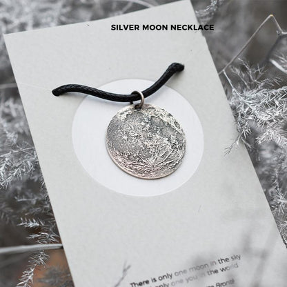 Creative 925 Sterling Silver Moon Pendant Necklace