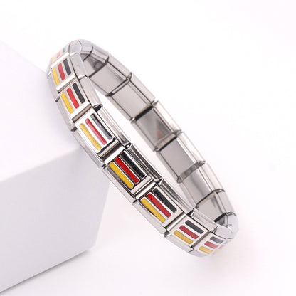 Fashion Bracelet Stainless Steel Material Detachable National Flag Three-color