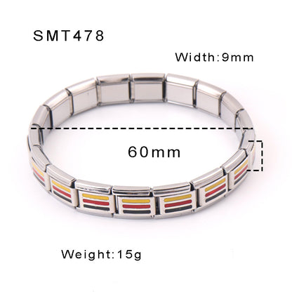 Fashion Bracelet Stainless Steel Material Detachable National Flag Three-color