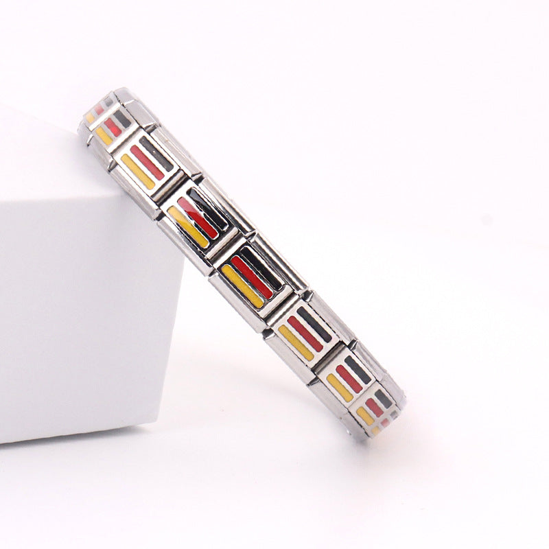 Fashion Bracelet Stainless Steel Material Detachable National Flag Three-color