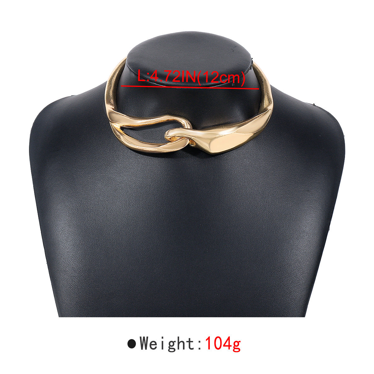 Exaggerated Metallic Three-dimensional Buckle Necklace