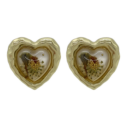 Retro Love Heart Earrings Women