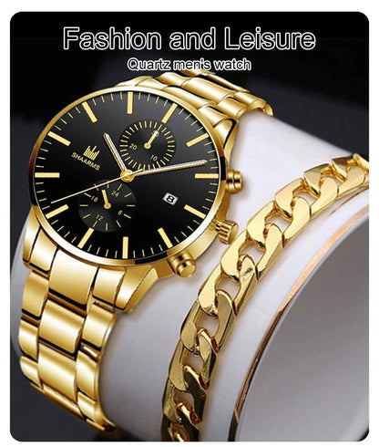 Fake Hree Eye Fashion Business Quartz Watch