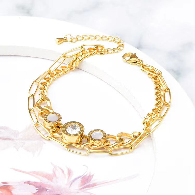 Women's Multi-layer Pendant Gold Bracelet