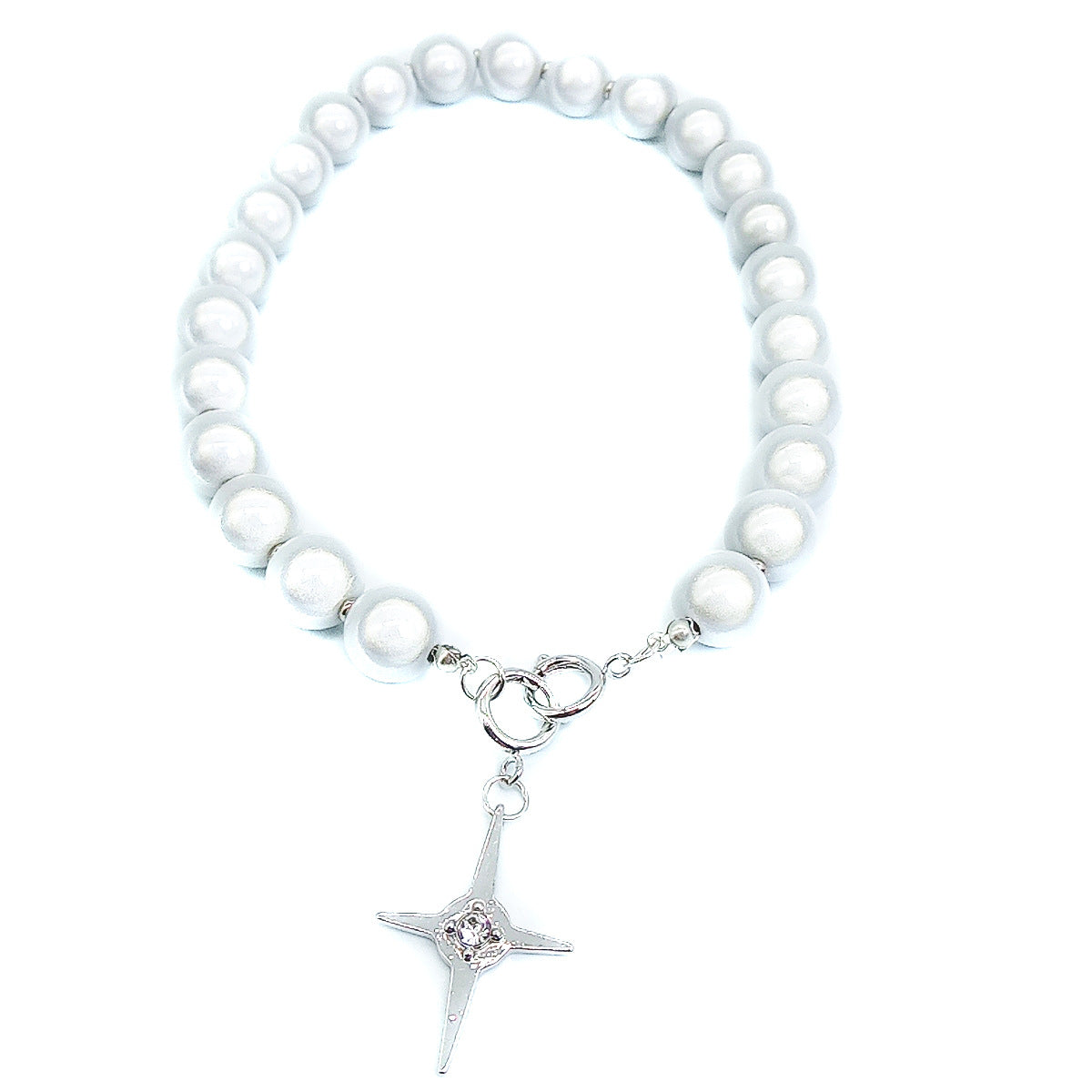 Design Cross Reflective Pearl Beads Of Necklace