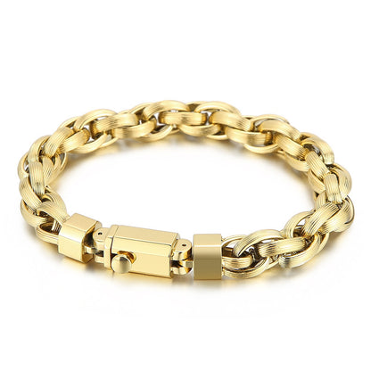 Snap Button Double Ring Men's Bracelet